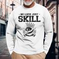 No Luck Justkill ビリヤードキュー プールスヌーカー 長袖Tシャツ 高齢者への贈り物