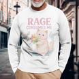Rage Consumes Me キュート 怒っている猫 面白い 皮肉なミーム 長袖Tシャツ 高齢者への贈り物