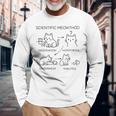 Scientific Meowthod 面白い 科学 猫 先生 生 クール 長袖Tシャツ 高齢者への贈り物