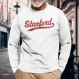 Stanford California Ca ビンテージスポーツグラフィック 長袖Tシャツ 高齢者への贈り物