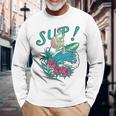 Sup サーフィン スタンドアップ パドル タートル パドリング サブボードup 長袖Tシャツ 高齢者への贈り物