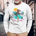 Waiehu Beach Hawaii、サーフィンサーフボードレトロ 長袖Tシャツ 高齢者への贈り物