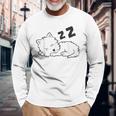 West Highland ホワイトテリア 犬 眠っているかわいいウェスティー 長袖Tシャツ 高齢者への贈り物