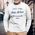 アナーバー ミシガン州 レトロ ヴィンテージ お土産 Mi アナーバー 長袖Tシャツ 高齢者への贈り物