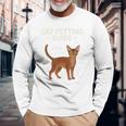 アビシニアン猫ふれあいガイド 面白い猫好き 長袖Tシャツ 高齢者への贈り物