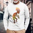 ココペリネイティブアメリカンtシャツ スモールプリント 長袖Tシャツ 高齢者への贈り物