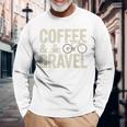 コーヒー&グラベル グラベル グラベルバイク グラベルバイカー オフロードバイク 長袖Tシャツ 高齢者への贈り物