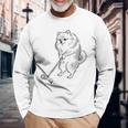 ゴルフ ポメラニアン グッズ おもしろ 犬 面白い 笑える 和風 長袖Tシャツ 高齢者への贈り物