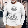 ゴールデンレトリバー シルエット ラインアート 犬と暮らす幸せ メッセージデザイン 長袖Tシャツ 高齢者への贈り物