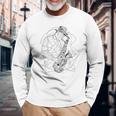 サックス・ガイ・スケッチ・ジャズ・ミュージック 長袖Tシャツ 高齢者への贈り物