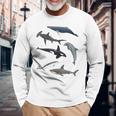 シャチ ジンベイザメ イッカク イルカ 海の生き物 長袖Tシャツ 高齢者への贈り物