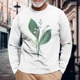 スズラン植物アートペインティングtシャツ 長袖Tシャツ 高齢者への贈り物