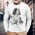 スプリンガー スパニエル 犬 モチーフ ペット 作品 スプリンガー スパニエル 長袖Tシャツ 高齢者への贈り物