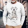 ダルメシアン 犬 モチーフ ペット アート ダルメシアン 長袖Tシャツ 高齢者への贈り物