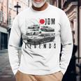 バックプリント ディストレス Jdm レジェンド レースカー 日本国旗 ギフト 長袖Tシャツ 高齢者への贈り物