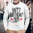 ハッピーバースデーママ誕生日ママ 長袖Tシャツ 高齢者への贈り物