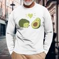 ハリネズミ アボカド ラブ 長袖Tシャツ 高齢者への贈り物