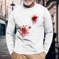 ハロウィン用血しぶき 長袖Tシャツ 高齢者への贈り物