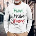 ピザ パスタ アモーレ イタリア製 長袖Tシャツ 高齢者への贈り物