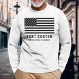 フォートカスター ミシガン州 アメリカ軍 アメリカ国旗 軍隊 長袖Tシャツ 高齢者への贈り物