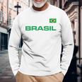 ブラジル ブラジル フラッグ アスレチック ジャージスタイル 長袖Tシャツ 高齢者への贈り物