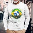 ブラジル選手 スポーツ ヴィンテージ 男性 ブラジル ブラジル 長袖Tシャツ 高齢者への贈り物