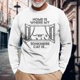ホーム・ホウェア・マイ・キャット・イズ-ママ・ダッド・トンキニーズ・キャット 長袖Tシャツ 高齢者への贈り物