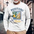 ポジターノ イタリア アマルフィ海岸 レトロ レモン 夏 バイブ グラフィック 長袖Tシャツ 高齢者への贈り物