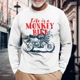 モンキーバイクバイク 長袖Tシャツ 高齢者への贈り物