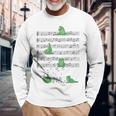 ヨガをしているかわいいカエル 音符 音記号 ミュージシャンアート 長袖tシャツ 長袖Tシャツ 高齢者への贈り物