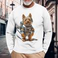 ヨークシャーテリア 犬 グラフィック ペット ヨークシャーテリア 長袖Tシャツ 高齢者への贈り物