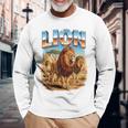 ライオン ヴィンテージ 70年代 90年代 レトロ ライオン アフリカ 動物好き 長袖Tシャツ 高齢者への贈り物