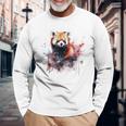 レッサーパンダ 恋人 アートワーク 長袖Tシャツ 高齢者への贈り物