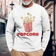 レトロポップコーン 長袖Tシャツ 高齢者への贈り物