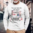 ロンドンガール ロンドン搭乗券 ロンドン 長袖Tシャツ 高齢者への贈り物