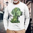 ワイマラナー 犬 グラフィック ペット アートワーク ワイマラナー 長袖Tシャツ 高齢者への贈り物