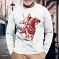 中国三国志将 関羽 関雲昌 長袖Tシャツ 高齢者への贈り物