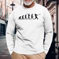 人類進化野球 長袖Tシャツ 高齢者への贈り物