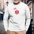 救急科 救急室 看護師 Er 看護師 背中 長袖Tシャツ 高齢者への贈り物