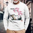日本のカピバラ・桜美的カピバラ 長袖Tシャツ 高齢者への贈り物