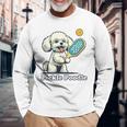 犬 遊び ピックルボール マルチーズ プードル 面白い ピクルスプードル 長袖Tシャツ 高齢者への贈り物