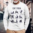 猫のヨガのポーズ 長袖Tシャツ 高齢者への贈り物