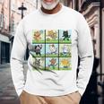 猫好きのためのフィットネス猫サッカーグラフィック 長袖Tシャツ 高齢者への贈り物