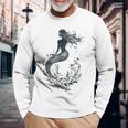 神秘的な人魚 長袖Tシャツ 高齢者への贈り物