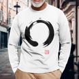 禅 書道 仏前 円 長袖Tシャツ 高齢者への贈り物