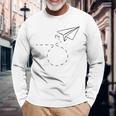 紙飛行機フライtシャツ折り紙折り紙パイロット 長袖Tシャツ 高齢者への贈り物