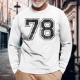 背中に78番。 長袖Tシャツ 高齢者への贈り物