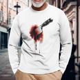 血まみれのナイフ シャツ ハロウィン ホラー 血しぶき 長袖Tシャツ 高齢者への贈り物