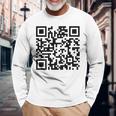 裏面面白いqr Fck You Code 中指言葉 長袖Tシャツ 高齢者への贈り物