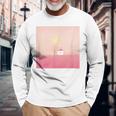 詩とメルヘン 葉祥明 ピンク屋根のぼくの家 長袖Tシャツ 高齢者への贈り物